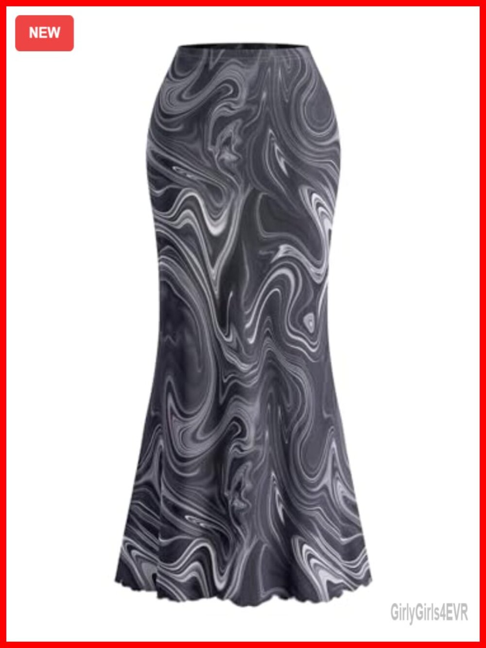 PRETTYGARDEN Floral Mesh Bodycon Maxi Fishtail Skirt High Waisted Summer